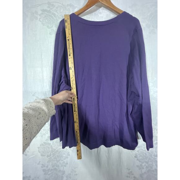 Lands End Cardigan Sweater 5X Purple Classic - Picture 7 of 7